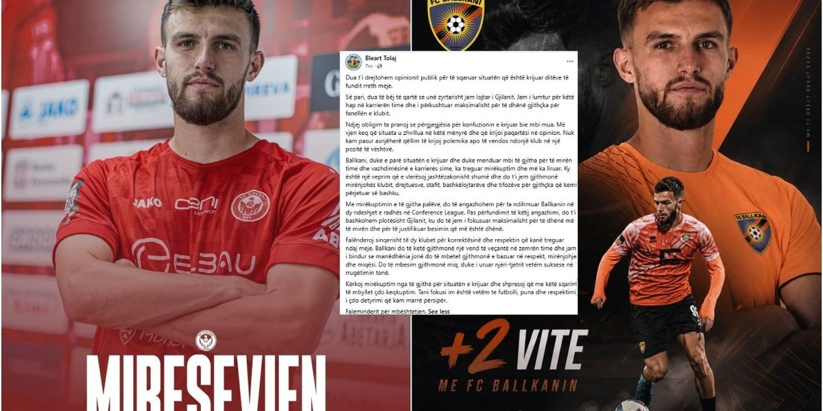 Bleart Tolaj sqaron të ardhmen: Lojtar i Gjilanit, dy