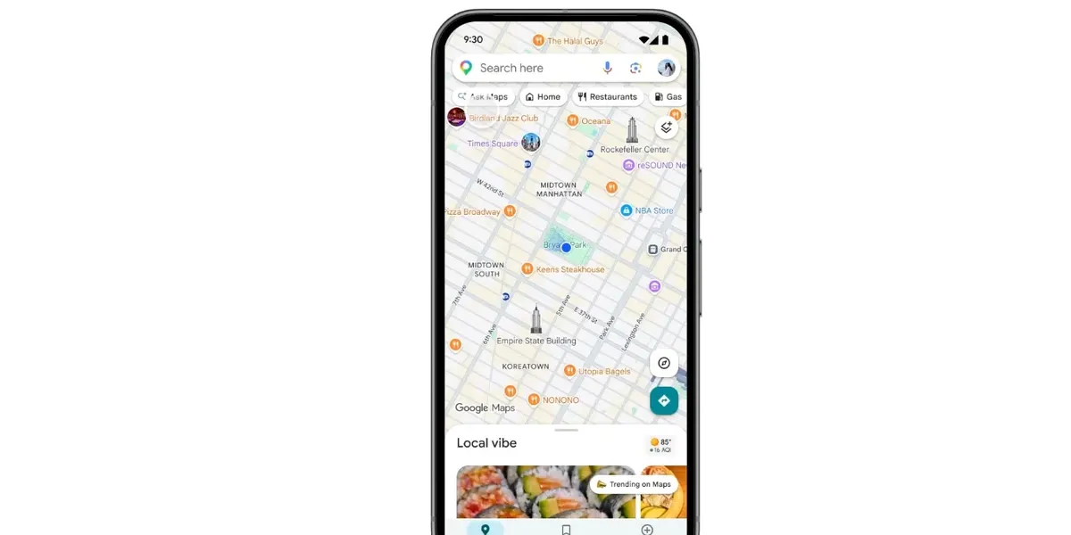 Google Maps teston porositjen e ushqimit me AI